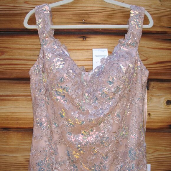 LARA OFF SHOULDER MERMAID BEADED GOWN - Picture 5 of 12